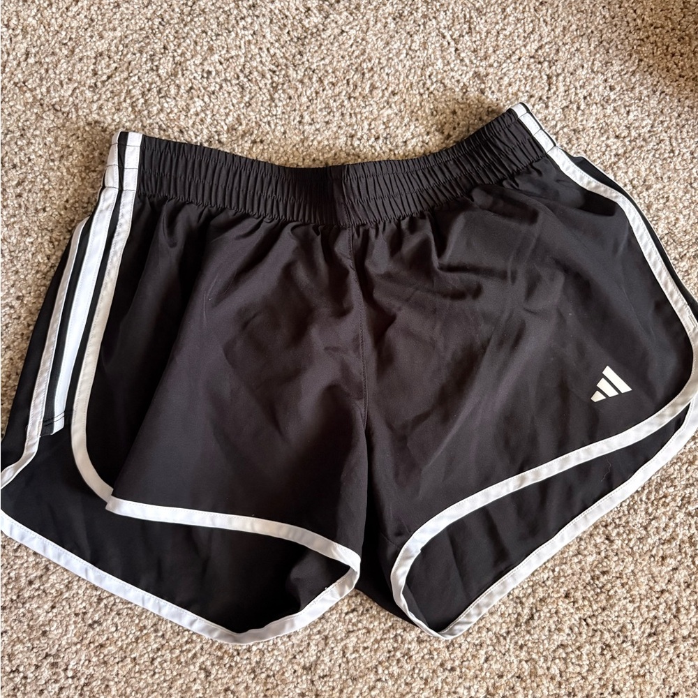Adidas Women's Black and White Athletic Shorts